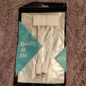 White Dual Lightning Adapter Double Pack